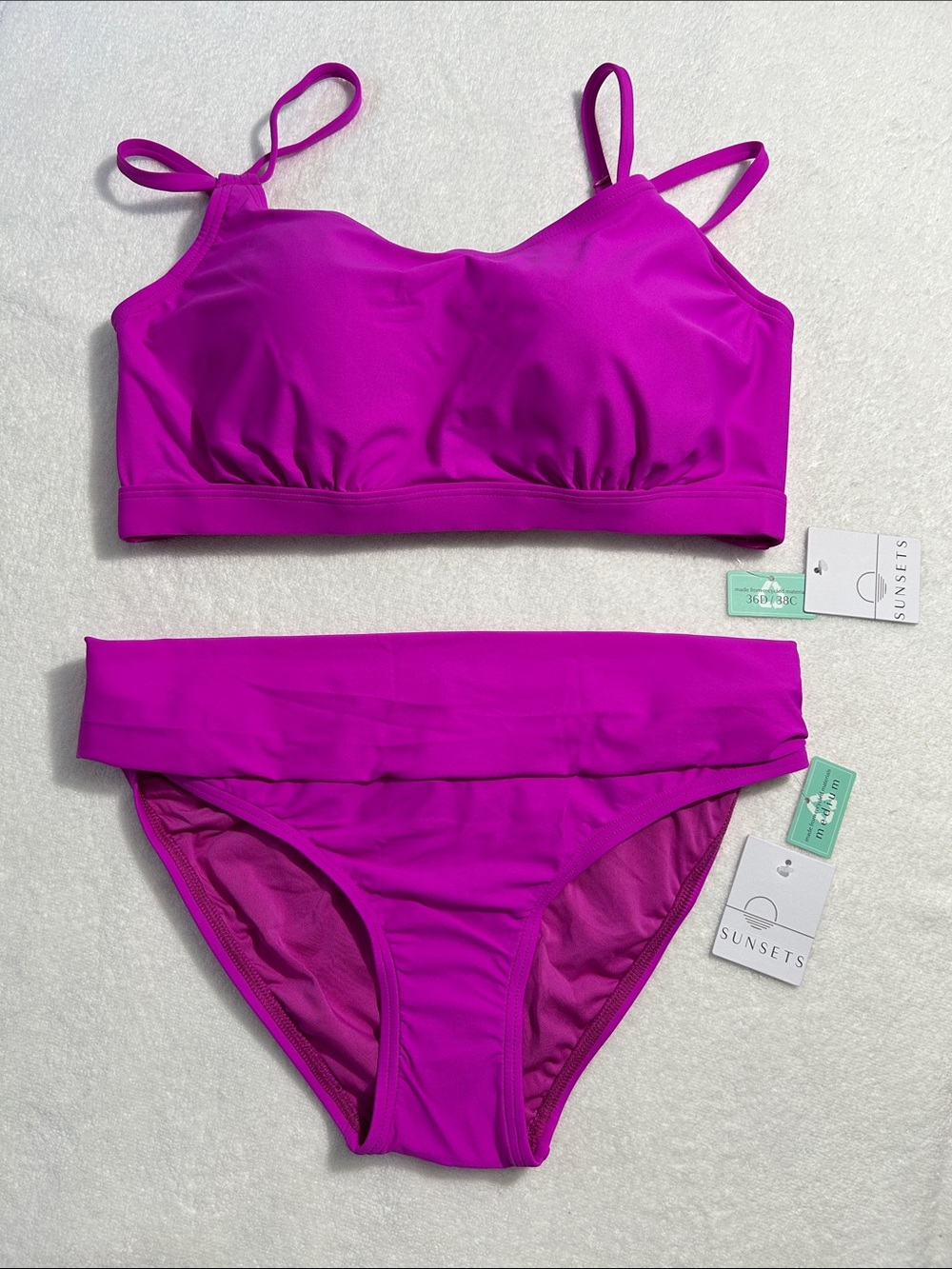Sunsets Medium Bikini Wild Orchid Taylor Bralette & Unforgettable Bottoms NWT